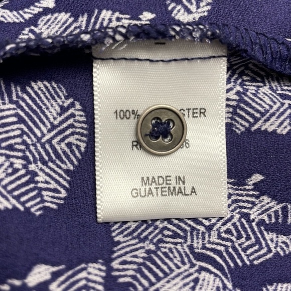 MIX women's blouse, Navy with white elephants design Top Blouse , M, Like New!, - Picture 7 of 7